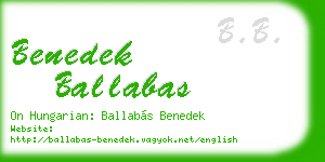 benedek ballabas business card
