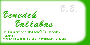 benedek ballabas business card